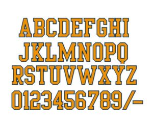 Varsity Embroidery Font letters