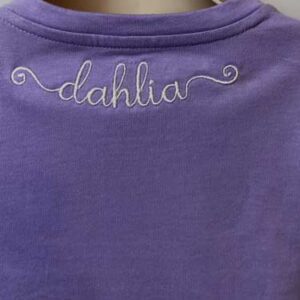 Dahlia Signature Font Embroidery sample