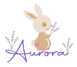 Forest Friend Embroidery rabbit lavender