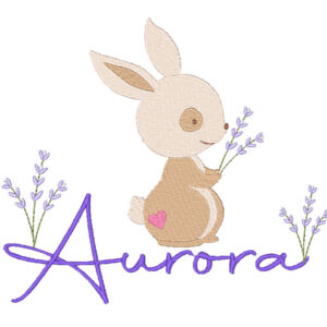 Forest Friend Embroidery rabbit lavender