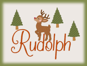 Vintage Christmas Embroidery rudolph
