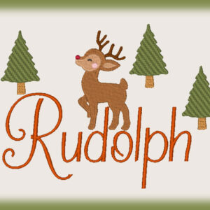 Vintage Christmas Embroidery rudolph