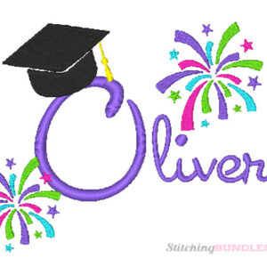 graduation embroidery design set cap