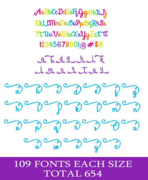 Audrey Script Font machine Embroidery designs