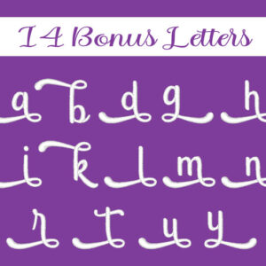 Audrey Script Font Embroidery bonus