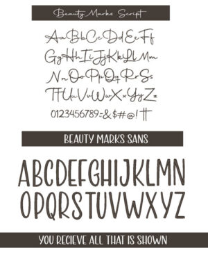 Beauty Marks Duo Embroidery Fonts set