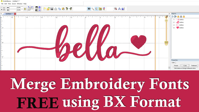 merge embroidery fonts in embrilliance BX