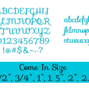 Bread & Butter Duo Embroidery Font script size
