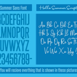 Hello Summer Duo Embroidery Font Set