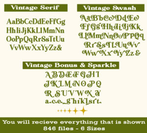 Vintage Duo Embroidery Font everything
