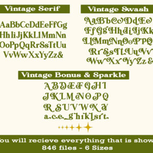 Vintage Duo Embroidery Font everything