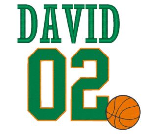 Basketball Embroidery number