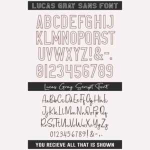 Lucas Gray Duo Embroidery Font all