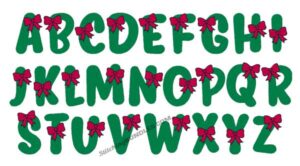 Christmas Bow embroidery font
