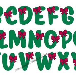 Christmas Bow embroidery font