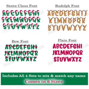 Christmas Embroidery Font 4 Sets all