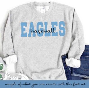 Sports Team Duo Embroidery Font varsity