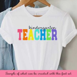 Sports Team Duo Embroidery Font teacher