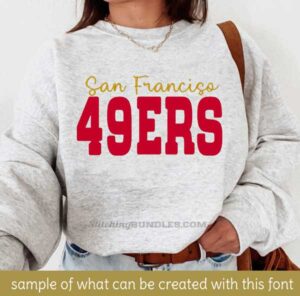 Sports Team Duo Embroidery Font 49ers