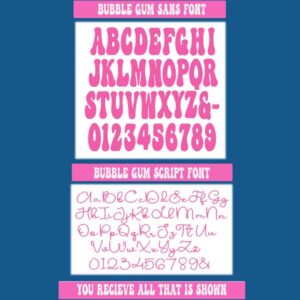 Bubble Gum Duo Font Embroidery all