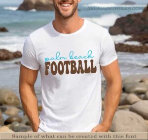 Bubble Gum Duo Font Embroidery football