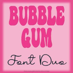 Bubble Gum Duo Font Embroidery