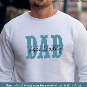 Rustic Barn Duo Embroidery Font dad