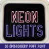 Neon Lights 3D Puff Foam Font