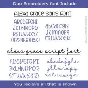 Alexa Grace Duo Font Embroidery script san