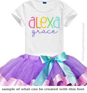 Alexa Grace Duo Font Embroidery tutu