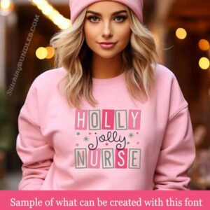 Starlight Trio Embroidery Font jolly nurse