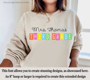 Starlight Trio Embroidery Font teacher