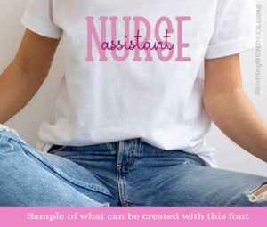 Berry Bliss Duo Embroidery Font assistant nurse