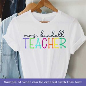 Southern Charm Duo Embroidery Font teacher