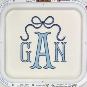 Fishtail Monogram with Bow embroidery font