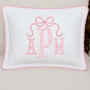Fishtail Monogram with Bow pillow