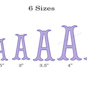 Fishtail Monogram Embroidery 6 sizes