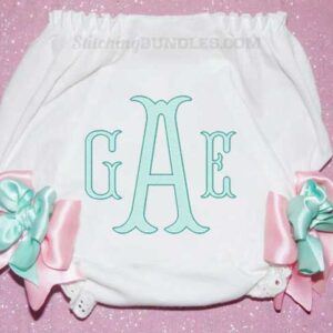 Fishtail Monogram Embroidery bloomers
