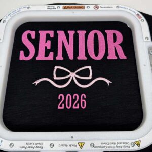 Senior 2026 Bow Embroidery stitched out