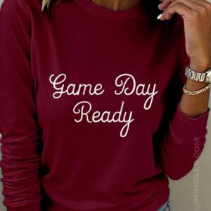 Casual Font Embroidery game day