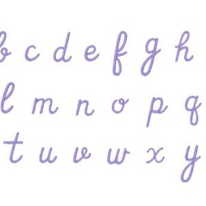 Casual Font Embroidery lowercase