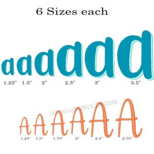 Riley James Duo Embroidery Font 6 sizes each