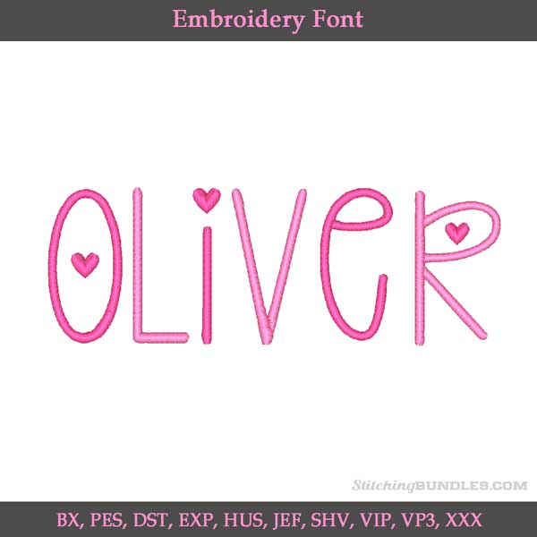 Giggle Bug Embroidery Font