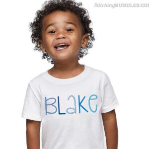 Giggle Bug Embroidery Font boys