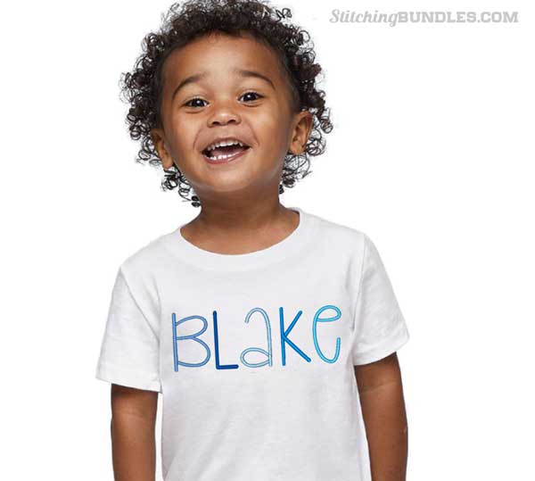 Giggle Bug Embroidery Font boys
