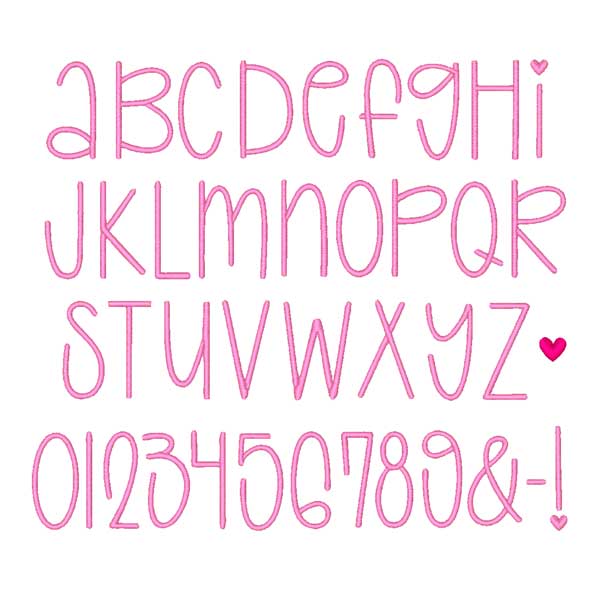 Giggle Bug machine Embroidery font