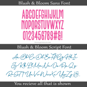 Blush & Bloom Duo Embroidery Font all