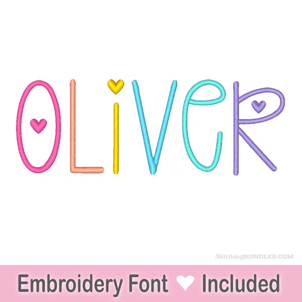 giggle bug embroidery font