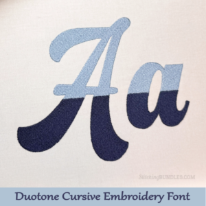Duotone Cursive Embroidery fonts