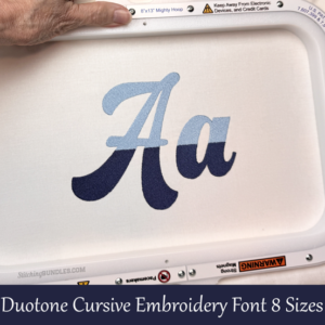 Duotone Cursive Embroidery stitch out